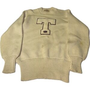 Vintage 50's Buffalo NY Varsity Football 100% Wool Sweater T Letterman Oakes Bro